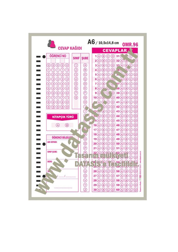 Konu Tarama Ortaokul (KTT) Optik Form Cevap Kağıdı (OMR-96)